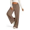 chaktkglok Wide Leg Sweatpants for Women Baggy Elastic High Waisted Sweatpants Sweatpants Women Baggy Sweat Pants for Women Comfy Oversized Loose Joggers with Pockets Womens Casual Pants Brown view 2