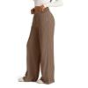 chaktkglok Wide Leg Sweatpants for Women Baggy Elastic High Waisted Sweatpants Sweatpants Women Baggy Sweat Pants for Women Comfy Oversized Loose Joggers with Pockets Womens Casual Pants Brown view 3