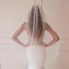 Bmirth Bridal Wedding Veils Long Pearl Veil 1T White Bridal Veil for Wedding Hair Accessories (Pearl Bridal Veil) view 2