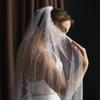 Bmirth Bridal Wedding Veils Long Pearl Veil 1T White Bridal Veil for Wedding Hair Accessories (Pearl Bridal Veil) view 4