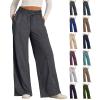 Wide Leg Sweatpants Women Baggy Elastic High Waisted Sweatpants Oversized Comfy Loose Joggers with Pockets Cargo Sweatpants for Women Cargo Sweatpants Women Wide Leg Lounge Pants for Women Grey view 1