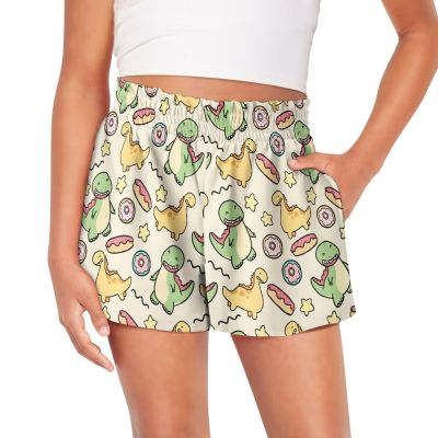 Epaihaiy Cute Cartoon Dinosaur Lounge Shorts for Girls Comfy Flowy Shorts Size 9-10 Kids Athletic Shorts Sport Gym Workout Summer Cute Clothes for Girls