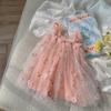 BGFKS Layered Tulle Tutu Dress for Toddler Girls,Baby Girl Rainbow Tutu Princess Skirt Set with Flower Headband.(Flower Orange Pink,5-6 Years) view 2