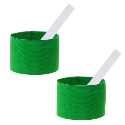 ONLYKXY 2pcs Captain Armbands 7x34cm/2.75x13inch Adjustable Leader Armband Team Sport Armband for Soccer Basketball Volleyball Club Team Competition Coach Players Wrist Arm Bands (Green)