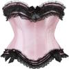 ADELCE Women's Lace Up Boned Overbust Corset Bustier Overbust Bows Corsets Black Pink 6XL view 1