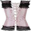 ADELCE Women's Lace Up Boned Overbust Corset Bustier Overbust Bows Corsets Black Pink 6XL view 2