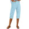 NineFit Basics Pedal Pushers for Women, Today 2024, Womens Capri Pants Summer Trendy Casual Elastic Waist Cropped Trouser Fashion Resort Wear Beach Vacation Capris Clothes,Sky Blue,3X-Large view 1