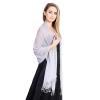 LeJulyeekay Women's Bridal Cape Wedding Floral Chiffon Wraps and Shawls Bolero Shrug Shawls SCF25,silver/grey view 1
