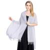 LeJulyeekay Women's Bridal Cape Wedding Floral Chiffon Wraps and Shawls Bolero Shrug Shawls SCF25,silver/grey view 2