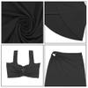 BOLLEY JOSS Women's Sexy 2 Piece Maxi Skirt Sets O-Ring Hollow Out Off Shoulder Crop Top High Slit Long Dress Set Coverup Black view 4