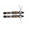 MOUSM Western Women Spur Strap Set Decorated with Engraved Flowers, Turquoise Stones, and White Leather Fringe at Corner Concho view 1