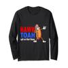 Hawk Tuah American Flag Blue Red White Men Women USA Funny Long Sleeve T-Shirt view 1