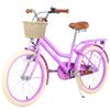 20" Inch Girls Cruiser Bike Single-Speed Hybrid City Bicycle for Youth Over 7 Years Old with Wicker Basket & Rear RackKids Cycle BikesLightweight, Hand Brake&Pedal Brake,Pinkish Purple view 1