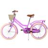 20" Inch Girls Cruiser Bike Single-Speed Hybrid City Bicycle for Youth Over 7 Years Old with Wicker Basket & Rear RackKids Cycle BikesLightweight, Hand Brake&Pedal Brake,Pinkish Purple view 2