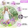 20" Inch Girls Cruiser Bike Single-Speed Hybrid City Bicycle for Youth Over 7 Years Old with Wicker Basket & Rear RackKids Cycle BikesLightweight, Hand Brake&Pedal Brake,Pinkish Purple view 4