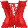 ADELCE Women's Lace Up Boned Overbust Corset Bustier Overbust Bows Corsets Red L view 2
