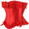 ADELCE Women's Lace Up Boned Overbust Corset Bustier Overbust Bows Corsets Red L view 3