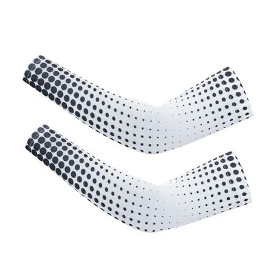 WeimoMonkey Arm Sleeves For Men,Women Oversleeve Basketball Cycling Baseball Football Compression Sleeve Sun Protection UV Cooling Arm Cover Dot White,XXXL