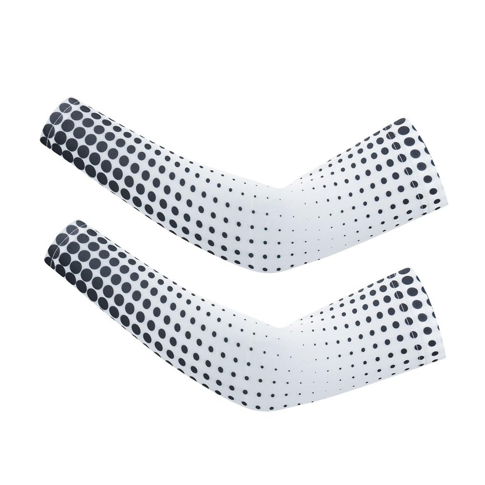 WeimoMonkey Arm Sleeves For Men,Women Oversleeve Basketball Cycling Baseball Football Compression Sleeve Sun Protection UV Cooling Arm Cover Dot White,XXXL