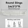2pcs Spanset Aerial Hoop Lyra Rigging Polyester Round Slings Strap for Aerial Silk Yoga hammock Hanging, 5,300 lb. Vertical Capacity, 10,600 lbs Basket - Heavy Duty Poly Lifting Sling (White, 1m/3'3"ft) view 2