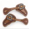 Men's Western Spur Strap Set with Engraved Tooling, Sobriety Design, and Inlay Accents view 1