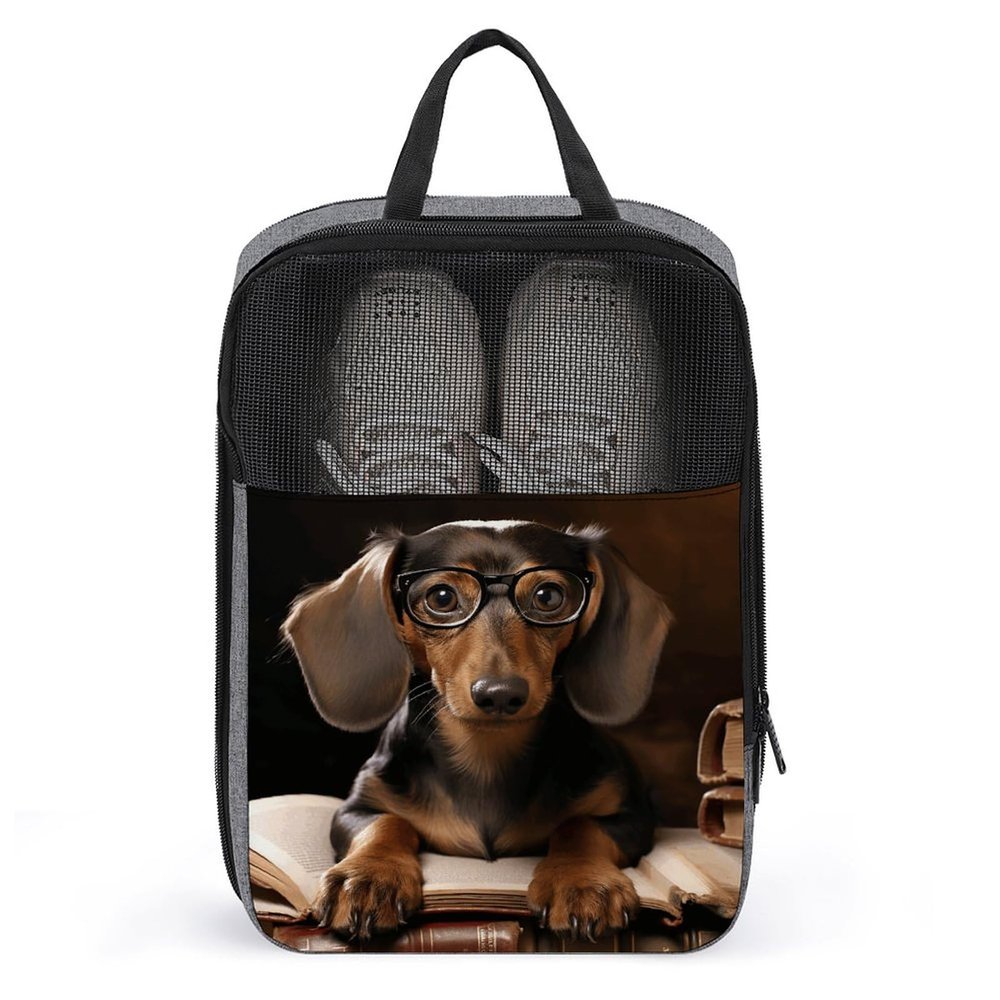 Travel Shoe Bag,Dachshund Print Shoe Bag,portable Organizer Shoe Pouch Be Used for Travel And Daily Storage