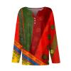 2025 Womens Tops Dressy Causal Fall Long Sleeve Shirts Fashion V Neck Plus Size Loose Fit Tunic Blouses Cute Button Down Graphic Tees Western Clothes (F Red, Small) view 3