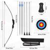 DAUPAN Kids Bow and Arrow Set, 45" Youth Bow and Arrow Archery Set, Bow and Arrow for Kids 8-12 12-14, Longbow Archery Set - Gift for Beginner Archers view 2