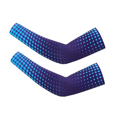 WeimoMonkey Arm Sleeves For Men,Women Oversleeve Basketball Cycling Baseball Football Compression Sleeve Sun Protection UV Cooling Arm Cover Dot Blue,XXL