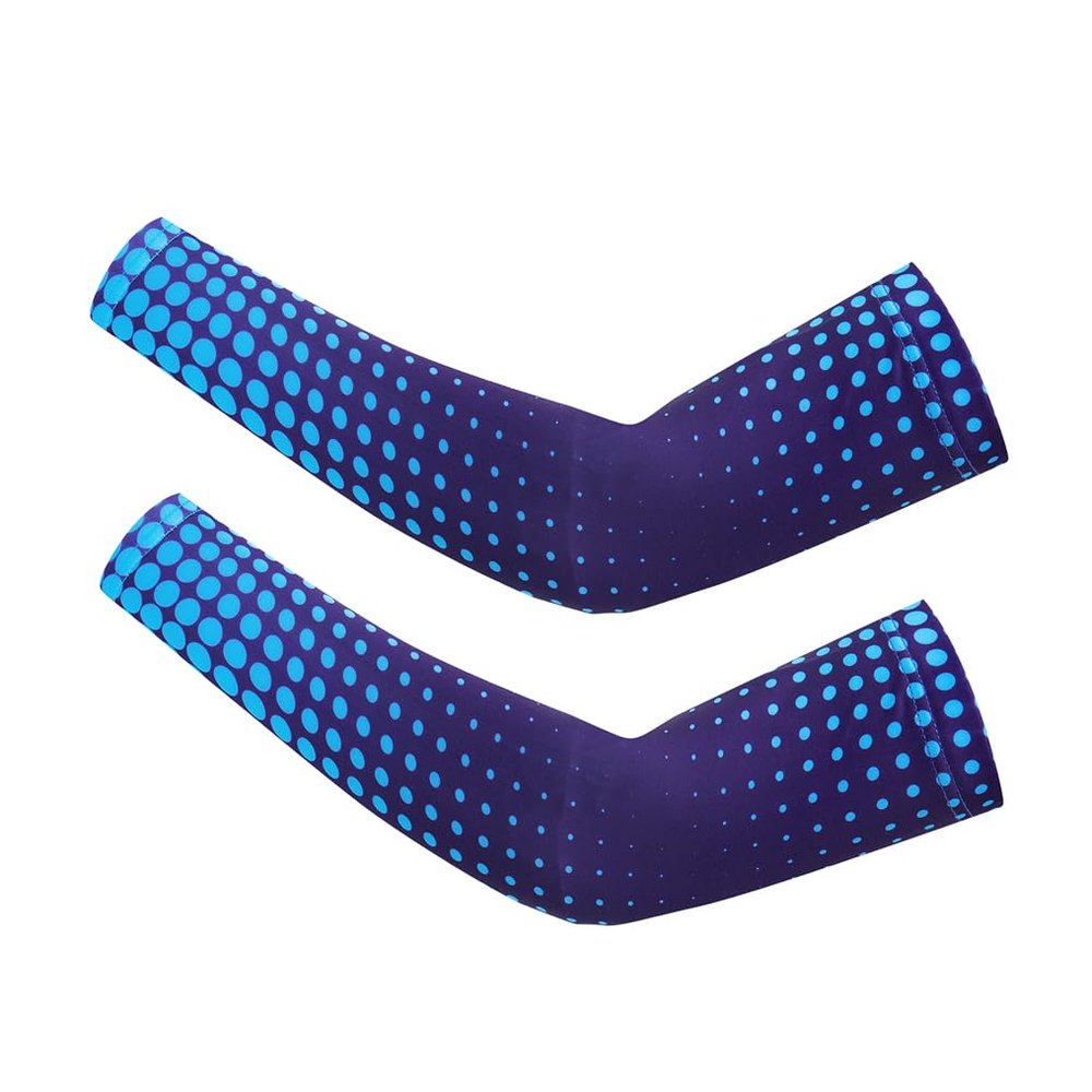 WeimoMonkey Arm Sleeves For Men,Women Oversleeve Basketball Cycling Baseball Football Compression Sleeve Sun Protection UV Cooling Arm Cover Dot Blue,XXL