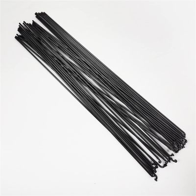 WUPNGS Spokes spokesBicycle Spokes 2.0 Round Spokes J-bend/straight Pull Head Bicycle Spokes Black Bicycle Spokes with Copper Cap(J Bend 72pcs)