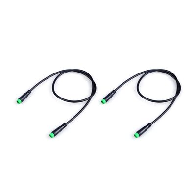 Dytebeply 2X Electric Bicycle Ebike 5 Pin Male to Male Display Extension Cable Connector for Mid Motor BBS01/BBS02/, black