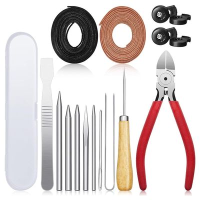 Nuhikap 16 Pcs Glove Relacing Kit Needle Leather Cutter Scratch Awl Tool for Baseball Softball Mitt Repair Set 2