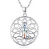 Suiknsn Yoga Necklaces for Women 925 Sterling Silver Lotus Pendant Healing Chakra Necklace Spiritual Jewelry Birthday Yoga Gifts for Lotus Lovers Yoga Lovers Friends view 1