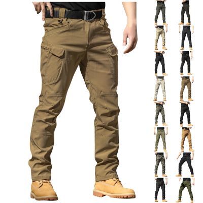 Baggy Tactical Pants for Men Lightweight Relaxed Fit Cargo Camo Hiking Pants Waterproof Work Pant Multi Pockets Tactical Relaxed Fit Hiking Cargo Pant for Men with Knee Pads Multi Pockets