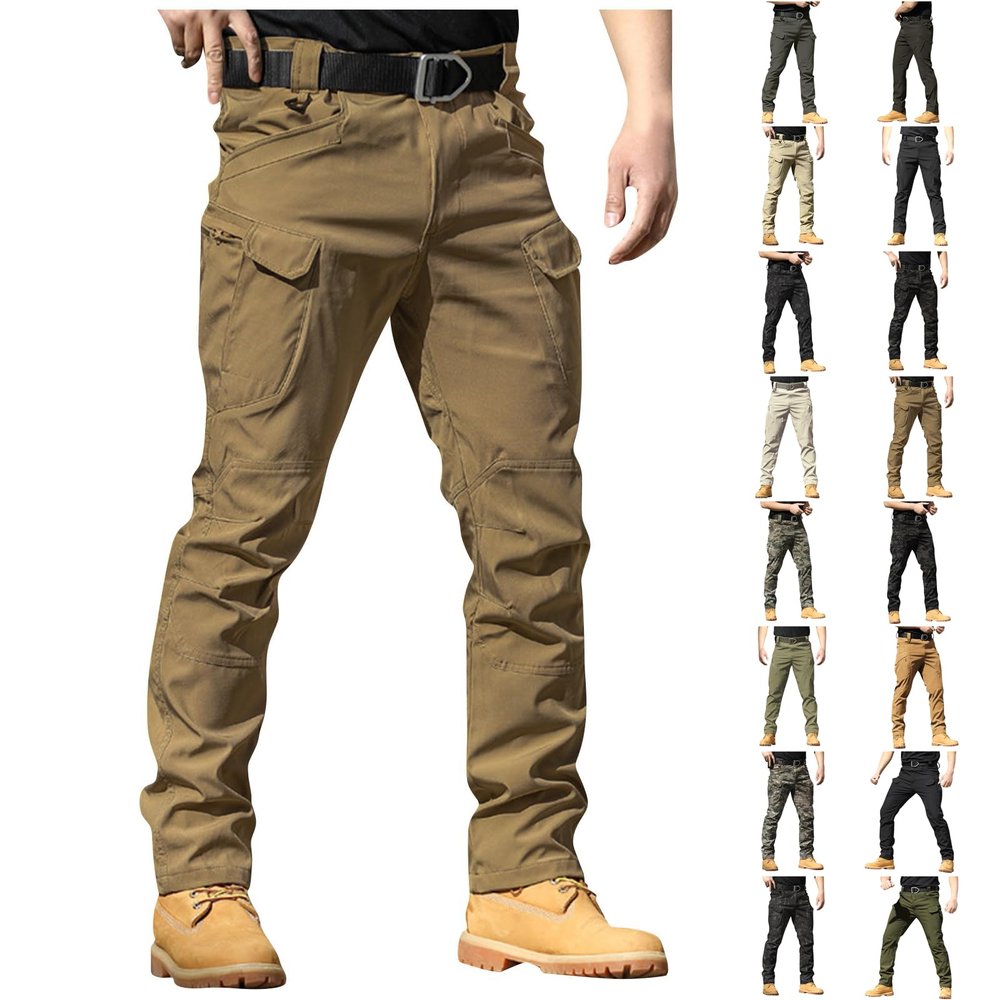 Baggy Tactical Pants for Men Lightweight Relaxed Fit Cargo Camo Hiking Pants Waterproof Work Pant Multi Pockets Tactical Relaxed Fit Hiking Cargo Pant for Men with Knee Pads Multi Pockets