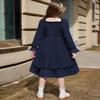 Arshiner Tween Dresses Special Occasion Party Puff Long Sleeve Fall Flowy Girls Smocked Dress Blue 10-12 Y view 2