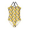 ALAZA Cute Penguin Yellow Girls One Piece Swimsuit Swimwear Beach Sport Bathing Suit 3T