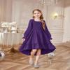 Arshiner Girls Dress Fall Winter Special Occasion Party Purple Girl Twirly Smocked Dresses Size 8 view 3