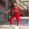 Leggings with Pockets for Women High Waisted Tummy Control Yoga Pants for Workout Running No Front Seam Dark Red view 3