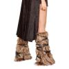 JIAHG Viking Faux Fur Boot Covers for Women, Detachable Adjustable Straps Barbarian Leg Warmers, Medieval Renaissance Costume Accessories for Halloween Cosplay LARP Rave Party view 4