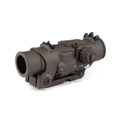 Tactical Gen3 RifleScope 1-4x Fixed Dual Field of View Red Illumination Scope Sight for Hunting,Brown