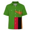 Adugen Origei Hawaiian Shirt Zambia Flag Short Sleeve Shirts Men Print Short Sleeve Shirts Men Plus Size 3XL view 4