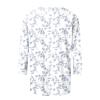3/4 Length Sleeve Womens Tops, Tunic Work Spring Trendy 3/4 Sleeve T Shirts Women's Stretchy Frilly Floral Print T Shirt Polyester O-Neck Baggy Top Female Blue view 3