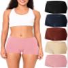 BAMBOO COOL Women's Boyshort Panties Seamless High Waist Underwear Stretchy Moisture Wicking Boxer Briefs for Ladies 5 Pack view 1
