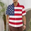 Adugen Origei Hawaiian Shirt American Flag Short Sleeve Shirts Men Print Short Sleeve Shirts Men Plus Size 3XL view 2