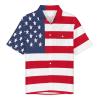 Adugen Origei Hawaiian Shirt American Flag Short Sleeve Shirts Men Print Short Sleeve Shirts Men Plus Size 3XL view 3