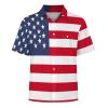 Adugen Origei Hawaiian Shirt American Flag Short Sleeve Shirts Men Print Short Sleeve Shirts Men Plus Size 3XL view 4