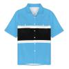 Adugen Origei Hawaiian Shirt Botswana Flag 90s Button Up Shirts for Men Casual Short Sleeve Shirt Retro 4XL view 3