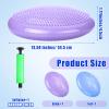 Silipull 2 Pcs Wiggle Seat Inflated Wobble Cushion Flexible Balance Disc with Air Pump for Core Stability Strengthening Improving Posture Physical Exercise(Macaroon Blue and Taro Purple) view 2